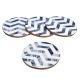 White And Resin Wood And Resin Chevron Coasters In Set of 4